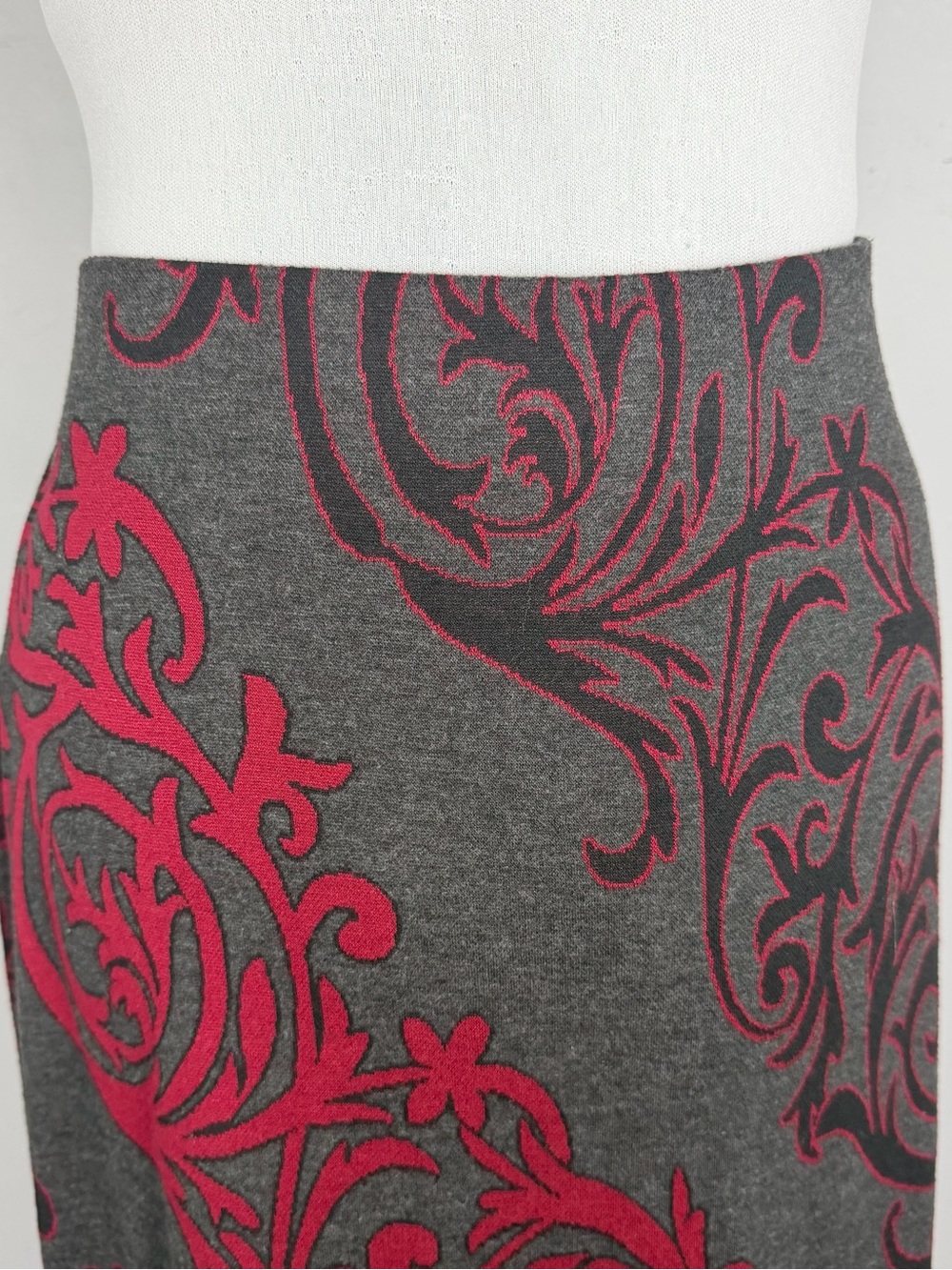 Y2K ECI New York Burgundy Paisley Maxi Skirt Small Boho Pull-On‎ - Picture 6 of 8